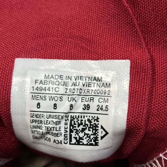 Converse CT 70 HI Vintage Suede Red Dahlia W AUTHE - Picture 7 of 8